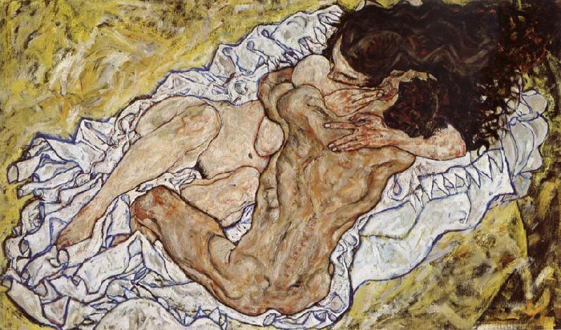 Egon Schiele Embrace Norge oil painting art